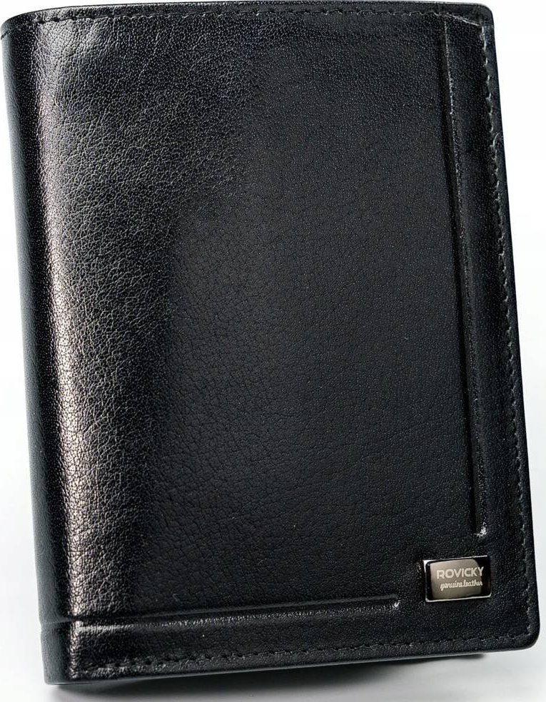 Rovicky Elegancki portfel męski ze skóry naturalnej, bez zapięcia Rovicky NoSize