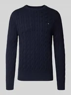 Swetry męskie - Sweter z dzianiny o kroju regular fit z czystej bawełny - miniaturka - grafika 1