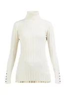 Swetry damskie - baradello Damski sweter z golfem z dzianiny 39725039-BA01, jasnobeżowy, XS/S, jasny beż, XS-S - miniaturka - grafika 1