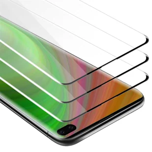 3x Szkło Hartowane Do Samsung Galaxy S10 PLUS Folia pancerna Ochronny w PRZEZROCZYSTY Z CZARNYM Tempered Glass Cadorabo - Szkła hartowane na telefon - miniaturka - grafika 1
