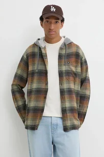 Quiksilver kurtka koszulowa bawełniana Sandbar kolor zielony przejściowa oversize AQYWT03367 - Kurtki męskie - miniaturka - grafika 1