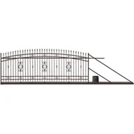 Ogrodzenia - Polbram Brama przesuwna Verona 4x1,6 m prawa brązowa automat - miniaturka - grafika 1