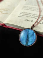 Wisiorki - Wisior Niebiańskie Odbicie labradoryt miedź - miniaturka - grafika 1