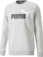 Bluzy męskie - Bluza męska Puma ESS+ 2 Col Big Logo Crew FL szara 586762 04-L - miniaturka - grafika 1