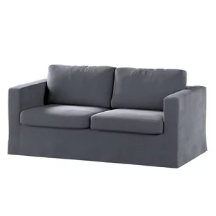 Dekoria pl pl Pokrowiec na sofę Karlstad 2-osobową nierozkładaną długi grafitowy szary 165 x 89 x 64 cm Velvet 618-704-12 - Pokrowce na meble - miniaturka - grafika 1