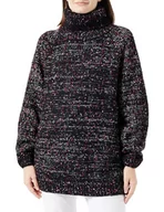 Swetry damskie - blonda Damski sweter z dzianiny 12419550-BL01, czarno-różowy, XS/S, czarny różowy, XS-S - miniaturka - grafika 1