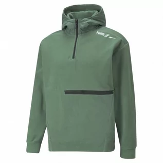 Koszulki sportowe męskie - Męski polar nierozpinany z kapturem PUMA RAD/CAL Polarfleece Half-Zip - zielony - grafika 1