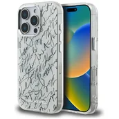 Etui i futerały do telefonów - Etui Karl Lagerfeld IML Karl Script Pattern MagSafe do iPhone 16 Pro Max biały - miniaturka - grafika 1