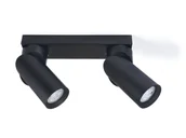 Lampy ścienne - LVT Oprawa halogenowa natynkowa ścienno - sufitowa LED Rita x2 - Czarna LAMPA-4280 - miniaturka - grafika 1