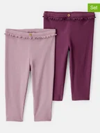 Spodenki dla niemowląt - carter's Legginsy (2 pary) w kolorze fioletowym - miniaturka - grafika 1