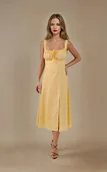 Sukienki - Sukienka Livia - 100% naturalny len, żółta-cytrynowa - miniaturka - grafika 1