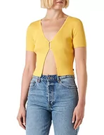 Swetry damskie - Q/S by s.Oliver Damski sweter z krótkim rękawem, Gelb, XS - miniaturka - grafika 1