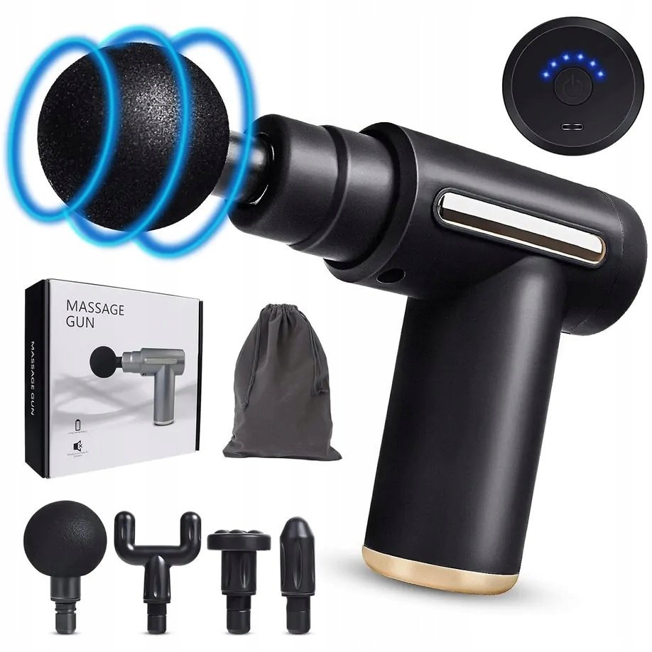 PISTOLET DO MASAŻU PLECÓW CIAŁA STÓP GUN Z KOŃCÓWKAMI GŁĘBOKI MASAŻ MIĘŚNI