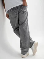 Spodnie męskie - SZEROKIE SPODNIE JEANSOWE BAGGY MĘSKIE Szare Lucky Dice POLSKA MARKA XL - miniaturka - grafika 1