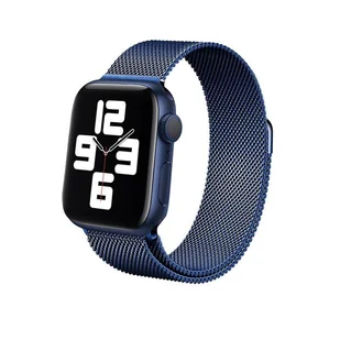 Crong Milano Steel – Pasek ze stali nierdzewnej do Apple Watch 38/40/41 mm (granatowy) - Akcesoria do smartwatchy - miniaturka - grafika 1