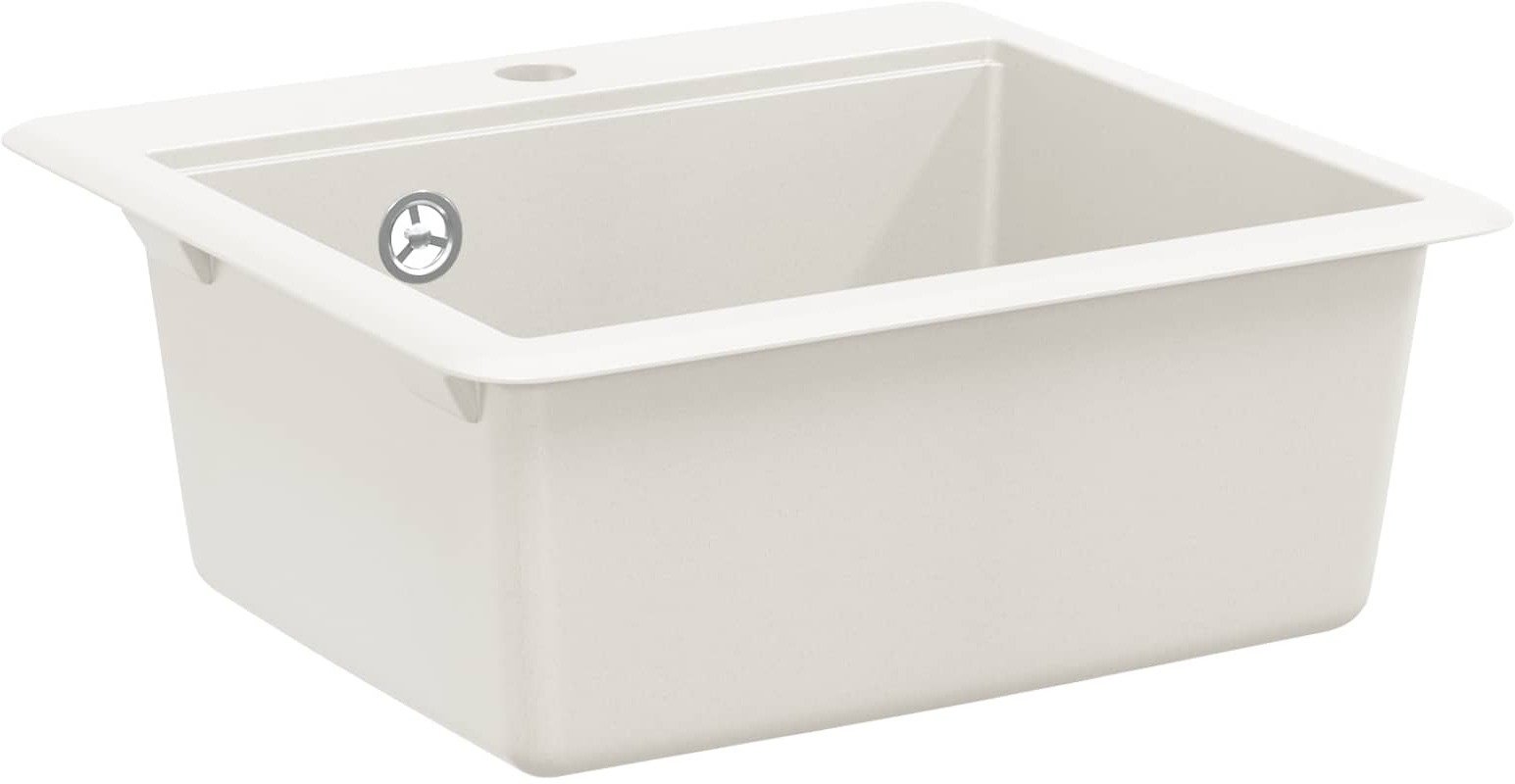 vidaXL Zlew Biały 470 x 440 mm Granit