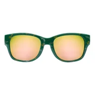 Okulary przeciwsłoneczne - Okulary zielone lustrzane soczewki + etui 12m+ - miniaturka - grafika 1