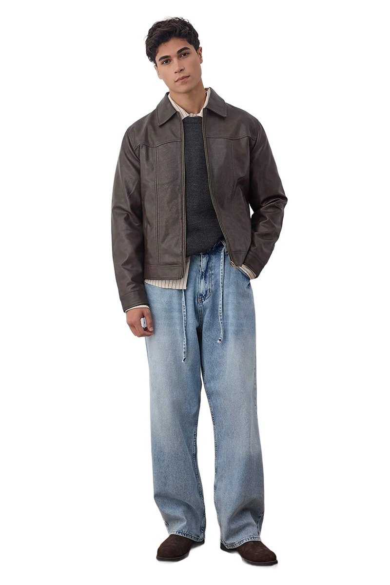 TRENDYOL MAN KURTKA MĘSKA RAMONESKA Z ZAMKIEM BRĄZOWA Z PODSZEWKĄ S 5DA