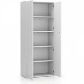 Szafy biurowe - B2B Partner Szafa biurowa z drzwiami LAYERS, 4 półki, 800 x 400 x 1905 mm, biała 611524 - miniaturka - grafika 1