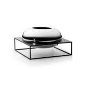 Wazony i flakony - Philippi SOLERO Wazon do Kwiatów 16 cm Srebrny na Czarnej Podstawie 240027 - miniaturka - grafika 1