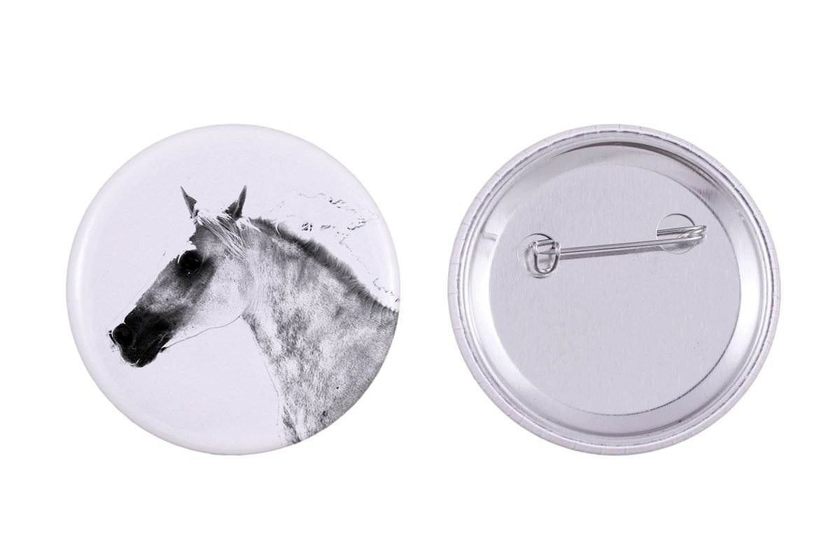 Koń Barb - ozdoba koszuli, przypinka do torby, idealny prezent z możliwościa dodanie swojej grafiki marki Art-Dog