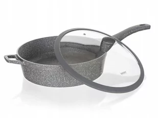 PATELNIA GŁĘBOKA z pokrywą ALUMINIUM 28 cm GRANITE duża NA PREZENT pokrywka - Patelnie - miniaturka - grafika 1