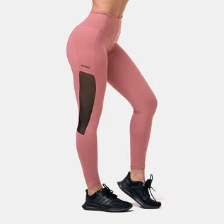 Spodnie sportowe damskie - NEBBIA Damskie legginsy Mesh z wysokim stanem Old Rose M - grafika 1