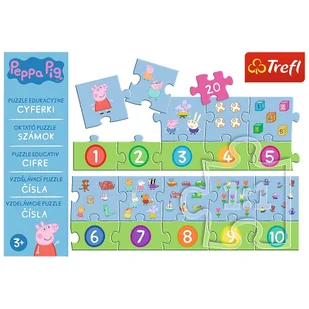 Trefl Puzzle 20 Edukacyjne Cyferki Świnka Peppa - Puzzle - miniaturka - grafika 1