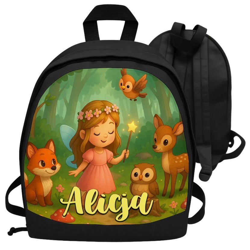 Plecak dla Dziewczynki Wróżka Las z Imieniem Personalizowany Przedszkole
