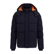 Kurtki męskie - Męska Kurtka zimowa pikowana GUESS TRANSFORMABLE PUFFA M2BL19WEYZ0-G7V2 – Granatowy - miniaturka - grafika 1