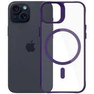 Etui i futerały do telefonów - Etui 3MK Satin Guardx MagCase do Apple iPhone 15 Przezroczysto-fioletowy - miniaturka - grafika 1