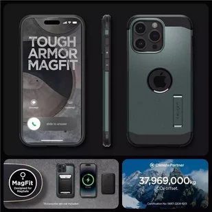 Etui Spigen Tough Armor MagSafe z podstawką na iPhone 15 Pro - zielone - Etui i futerały do telefonów - miniaturka - grafika 4