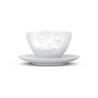 Filiżanki - Biała porcelanowa nadąsana filiżanka ze spodkiem 58products - miniaturka - grafika 1