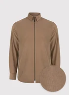 Koszule męskie - Sztruksowa koszula męska zapinana na suwak - miniaturka - grafika 1