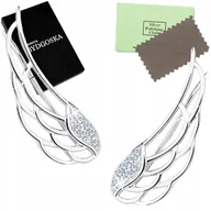 Kolczyki - KOLCZYKI SREBRNE 925 Z CYRKONIA NAUSZNICE SKRZYDŁA - miniaturka - grafika 1