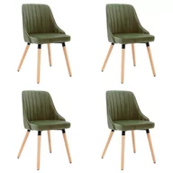 Krzesła - vidaXL Krzesła stołowe, 4 szt., jasnozielone, aksamitne - miniaturka - grafika 1