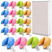 Przekąski dla dzieci - KOLOROWE CIASTECZKA Z WRÓŻBĄ MAGICZNE NA PREZENT GIFT ZESTAW 20 sztuk - miniaturka - grafika 1