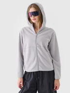 Bluzy damskie - 4F Polar regular z kapturem damski - szary L - miniaturka - grafika 1