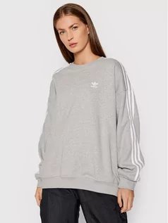 Bluzy damskie - Adidas Bluza adicolor Classics H33538 Szary Oversize - grafika 1