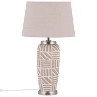 Lampy stojące - Beliani Lampa stołowa Lampa stołowa ceramiczna beżowa TRAISEN 235992 - miniaturka - grafika 1