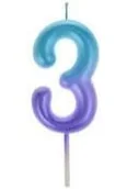 Kinder party - Świeczka 3 ombre - miniaturka - grafika 1
