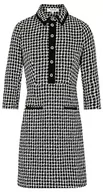 Sukienki - Morgan damska sukienka tweed rękaw 3/4 RONATA.F granatowa T40, granatowy, 38 - miniaturka - grafika 1