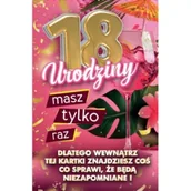 Kartki okolicznościowe i zaproszenia - Karnet Urodziny z nakładką na butelkę 18 - miniaturka - grafika 1