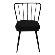 Krzesła - Czarne metalowe krzesła zestaw 2 szt. Yildiz – Kalune Design - miniaturka - grafika 1