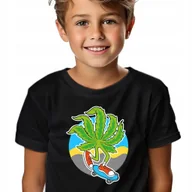 Koszulki męskie - Koszulka Dziecięca Czarna SKATE WEED Rozmiar -140 cm Wiele Różnych Wzorów - miniaturka - grafika 1