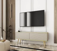 Szafki RTV - Szafka RTV BLUM ORO MDF BEIGE 135 GOLDBEINE - meble wolnostojące do samodzielnego montażu - meble do salonu w nowoczesnym stylu - w komplecie zestaw półek do montażu - miniaturka - grafika 1