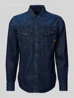 Koszule męskie - Koszula jeansowa o kroju slim fit z naszywką z logo model ‘Dakota’ - miniaturka - grafika 1
