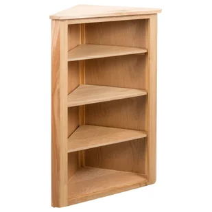 The Living Store Regał narożny - 59 x 36 x 100 cm - lite drewno dębowe - Regał Narożny - Szafy i regały magazynowe - miniaturka - grafika 1
