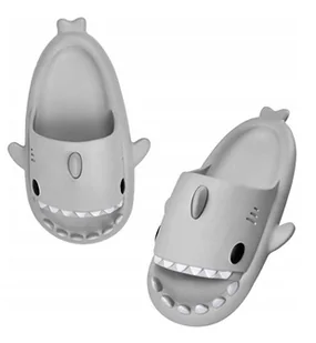 GRUBE KLAPKI NA BASEN REKINY ANTYPOŚLIZGOWE KAPCIE SHARK SZARE 36-37 - Skarpetki dla dzieci - miniaturka - grafika 1