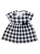 Body dla niemowląt - Niemowlęce sukienko-body kratka biało-czarny Nicol,r.86 - miniaturka - grafika 1